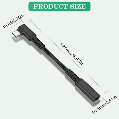 90 Degree USB C to 3.5mm Headphone Cable,90 Degree Type C Male to 3.5mm Female Aux Audio Dongle Converter,for Devices with Type-C Interface (C) - style: C