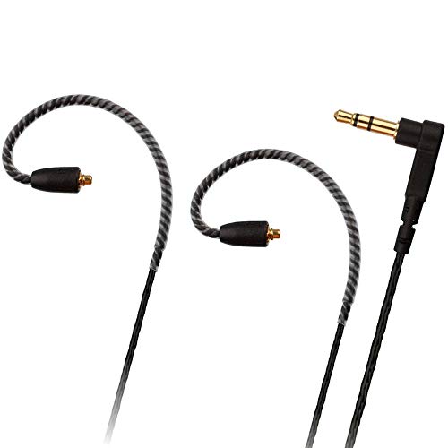 Headphone Extension Cable MMCX Audio Cord 3.5mm Plug comptatible with Shure SE215 SE315 SE846 Black