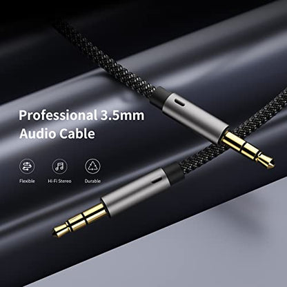 Aux Cord for Car 6 ft,3.5mm Audio Cable Male to Male Stereo Hi-Fi Sound Nylon Braided aux to aux 1/8 Cable for Headphones Car Home Stereos Speakers Tablets (Pack of 2) - size: 6Ft (Pack of 2)