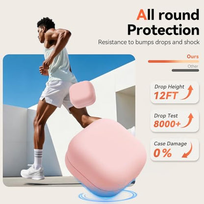 Inesore for Galaxy Buds 4 Pro & Galaxy Buds 4 Case (Pink) | Skin Friendly Silicone Material, with A Multifunctional Cleaning Pen Tool and Keychain, Scratch Resistant, Slip Resistant - color: Pink
