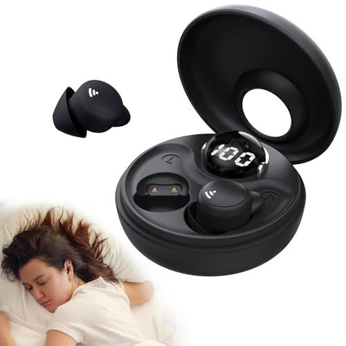 Sleep earplugs for Side Sleepers, Mini Invisible Wireless Bluetooth 5.3 Micro Sleep Noise Cancelling Headphones, Invisible earplugs for Small Ears Sleep, Exercise, Work, Hiking（Black）