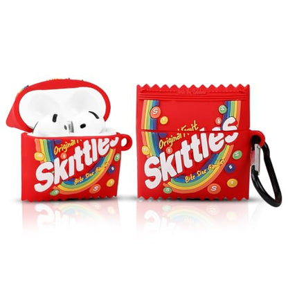 Cute Case for AirPods 4th Generation, for AirPods 4 Wireless Earbuds, XMBYGY Silicone Cartoon Charging Case Shockproof Protective Headphones Cover with Carabiner for Man Woman Teen - color: Skit