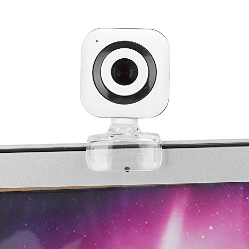 480P Computer Camera - PC Webcam with Transparent Clip - Built in Microphone - for Laptops and Desktop - for Video Calling, Conferencing, Gaming(White)