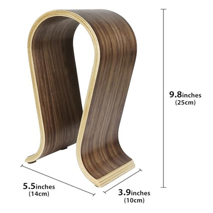 Linkidea Wooden Headphone Stand, Omega Headset Holder Desk Display Hanger for Over-Ear Gaming Headphones Compatible with Audio-Technica, Bose, AKG, Sennheiser, Beats, Sony