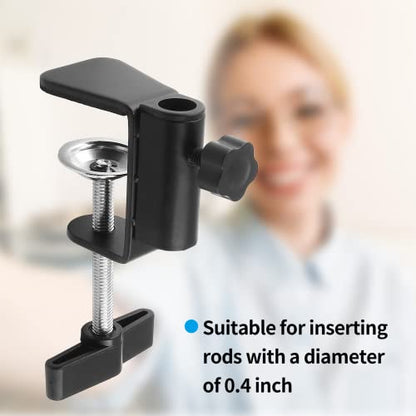 C-Clamp Base Stand Mounting Accessory, Metal Black | Table Mount Clamp, Desk Light Clamp Mount Holder, For Desktop Lamp Monitor Microphone Mic Arm Mount Stand