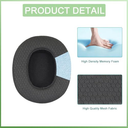 Replacement Earpads for Skullcandy Crusher EVO Headphones,Compatibel Crusher EVO Replacement Ear Pads,Upgraded Ear Covers with Soft Protein Leather,Optimized Noise Isolation Memory Foam (Mesh Fabric) - color: Mesh Fabric