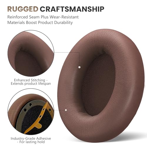 Studio Pro Headphone Ear Pads, Replacement Earpads/Cushions for Beats Studio Pro, with Premium Protein Leather, Resilient Memory Foam, Added Thickness - color: Earth