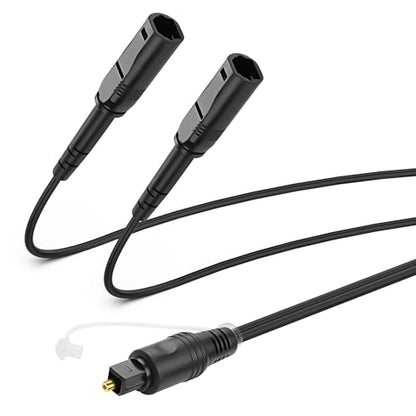 MEIRIYFA Digital Optical Splitter Adapter Cable 1 in 2 Out | Toslink Digital Fiber Optic Audio Splitter 1 Male Input 2 Female Output Cable for Home Theater,TV,Receiver,Sound Bar - 0.3M - style: 1 Male to 2 Female