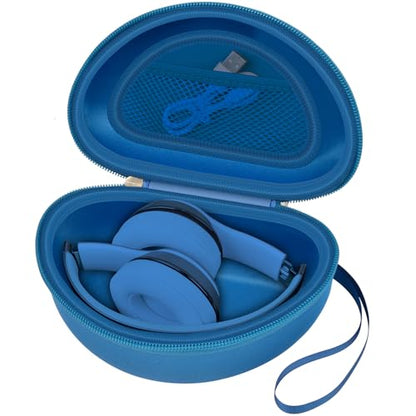 COMECASE Case for Beats Solo 4/Studio Pro Headphones with Mesh Pocket | Water-Resistant Hard Shell, Wrist Strap for Easy Carrying, Travel Storage, Fits Solo 2/3, Solo Pro and Studio3, Navy Blue - color: Navy Blue