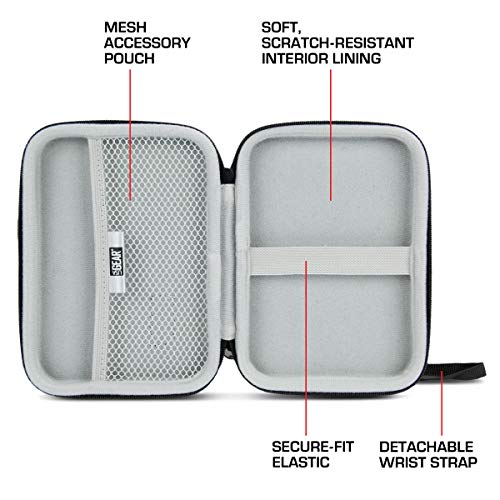 USA Gear Travel Electronics Organizer - Water Resistant Zipper Case, Hard Shell Exterior - 6.5 Inch Case Fits Chargers, Cables, Batteries, Earphones, Cords, Batteries, Power Bank & more - Black