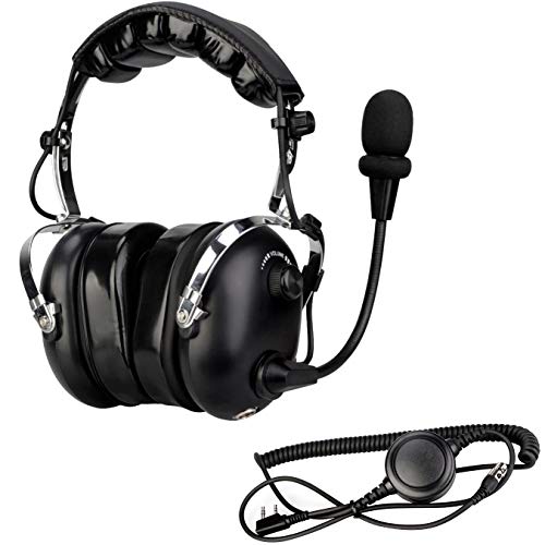 Retevis Noise Reduction Radio Headset with Mic,Racing Headset,1 Pack | Elastic Metal Bracket,for RT21 RT68 RT86 RT22,Compatible with Baofeng UV-5R/5RM, Pxton Radio,2 Way Headset Communication