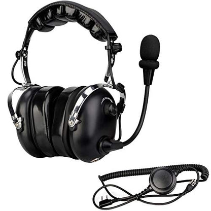 Retevis Noise Reduction Radio Headset with Mic,Racing Headset,1 Pack | Elastic Metal Bracket,for RT21 RT68 RT86 RT22,Compatible with Baofeng UV-5R/5RM, Pxton Radio,2 Way Headset Communication