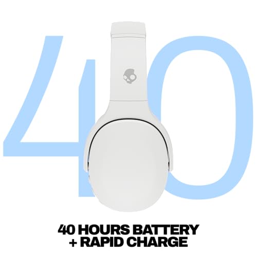 Skullcandy Crusher Evo Wireless Multi-Sensory Bass Headphones - Bone | Bluetooth, Noise Isolating Over-Ear Fit, 40 Hours Battery, Microphone, Working Out, Gym, Travel, Studying, Music - color: Bone