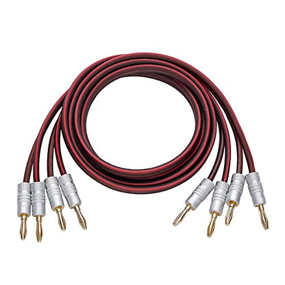 Audiophile Grade Speaker Cable with Gold Plated Banana Plugs,Oxygen-Free Copper (OFC) 13AWG, (3.3 Feet 1 M), Pair…… - size: 3.3 ft