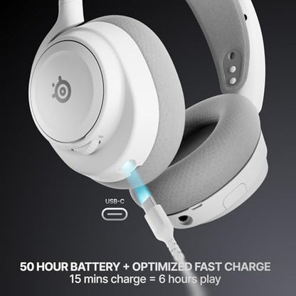 SteelSeries Arctis Nova 7P Wireless Gen 2 Gaming Headset - Real-Time App Control, 50+ HR Play, Neodymium Magnetic Drivers, Mix 2.4GHz/Bluetooth, PS5, PS4, PC, Switch 1/2, Mobile - White - color: White, style: PlayStation | PC