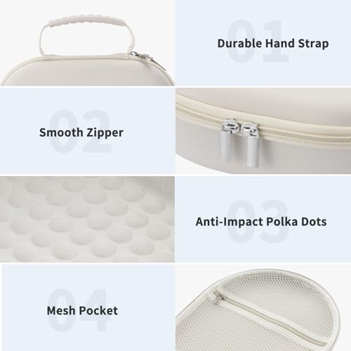 3 in 1 Silicone Cover and Case for Apple Airpods Max 2/ Airpods Max Headphones, AirPods Max Hard Case and Anti-Scratch Ear Pad Case/Ear Cups/Headband Covers Accessories (Starlight case & Cover) - color: Starlight case & cover