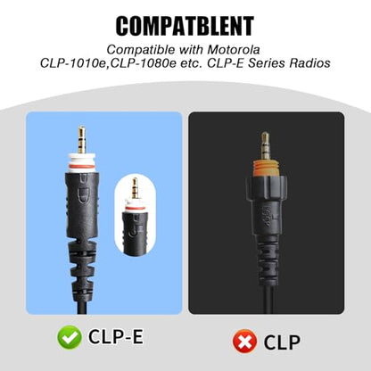 clp 1010e 1040e 1080e Earpiece with Mic C Swivel Over Cover Ear Piece Walkie Talkie Ptt Headset Compatible with Motorola Business Two Way Radio clp1010e clp1040e clp1080e CLP1083e clp446e