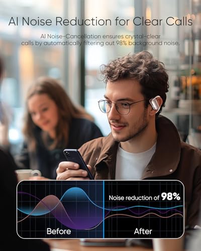 Open Ear Headphones, 48H Playtime for Workout, Gold Rose | 0.28oz Lightweight Next-Gen Bluetooth 5.4 Air Conduction Wireless Earbuds w/Extra Bass, ENC Mic, IPX5, 3 EQ Mode - color: Gold Rose