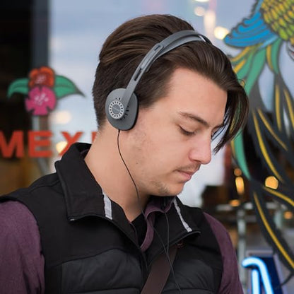 Koss KPH30i Retro Style On-Ear Headphones, Grey, Microphone, Wired | In-Line Microphone and Touch Remote Control, D-Profile Design, 3.5mm Jack - color: Dark Grey