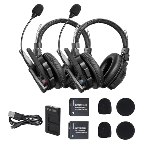 SYNCO XTalk XMax2 Wireless Intercom Headset System with Dual-Ear Design Telephone Headsets Communication System Random Master Device,2.4GHz Full Duplex 500 M/1640 FT Real-time Monitoring - size: 2 PCS
