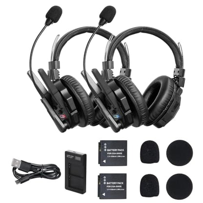 SYNCO XTalk XMax2 Wireless Intercom Headset System with Dual-Ear Design Telephone Headsets Communication System Random Master Device,2.4GHz Full Duplex 500 M/1640 FT Real-time Monitoring - size: 2 PCS