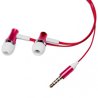 Premium Sound Red Earbuds Handsfree Earphones Mic Dual Metal Headphones Headset in-Ear Wired [3.5mm] for Amazon Fire HD 10, 8, Kindle DX, Fire, HD 6, 7, 8.9, HDX 7, 8.9