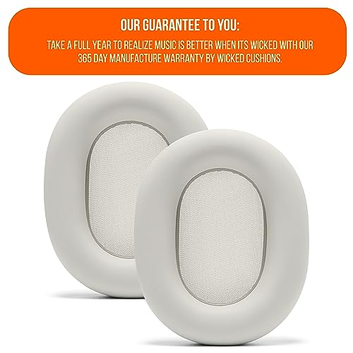 WC PadZ XM5 - Premium Replacement Earpads Compatible with Sony WH-1000XM5 | Made by Wicked Cushions | Soft PU Leather, Extra Thick, Noise-Isolating Memory Foam | Silver - color: Silver