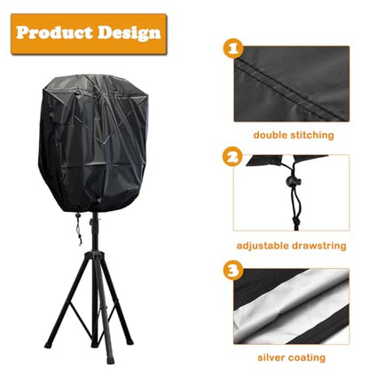 15 Inch Outdoor Powered Speaker Dust Cover - Heavy Duty, Waterproof, Sun Resistant - Fits Wall Mounted Speakers - Full Protection (15x13x22 Inch, Black) - size: 15x13x22 Inch
