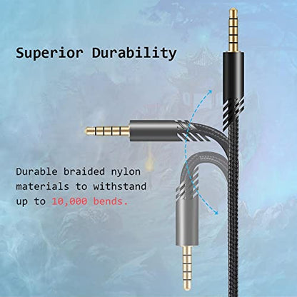 2M Inline Mute(Slide) Nylon Braided Cord for Astro A40 Headsets | Inline Mute Function(Slide Button)Audio Cable, 2 Meter Long , Nylon Braided, Compatible with Astro A10 A40 Headsets - size: 2M, style: Mute Function-Nylon