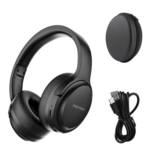 Bluetooth Headphones Over Ear, 40 Hours Playtime Wireless Headphones with Microphone,5.3 Bluetooth, HiFi Stereo Foldable Lightweight Headset, for Travel Work Cellphone(Black)