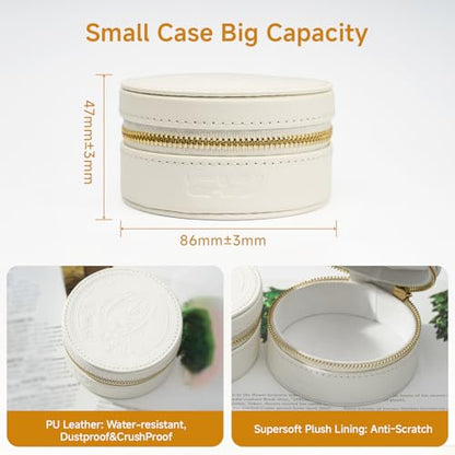 Earbud Case Leather Storage Box Earbud Protective Carrying Case - White