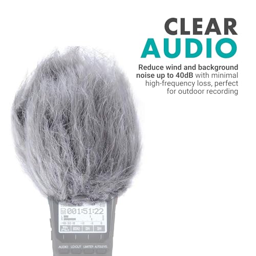 Movo AEK-Z4 Handy Portable Recorder Accessory Kit with Mic Grip, Shock Mount, and Deadcat Windscreen for Zoom H1n, H2n, H4n, H5, H6, DR-40X, DR-05X, DR-07X, DR-22WL, DR100MKIII