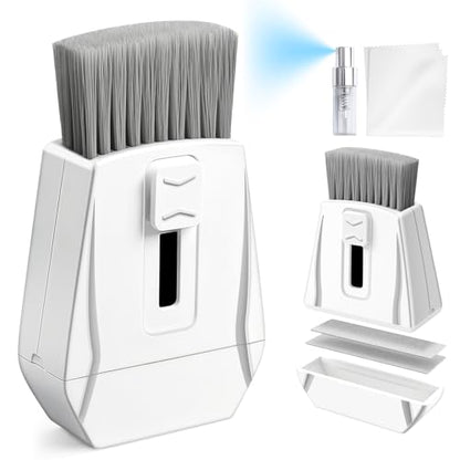 Keyboard Cleaner Brush, Portable for Laptop, Electronics, Home Office Use | High-Density Soft Brush, Retractable Design, Deep Cleaning Screen Spray, Microfiber Polishing Cloth, Multi-Surface Cleaning