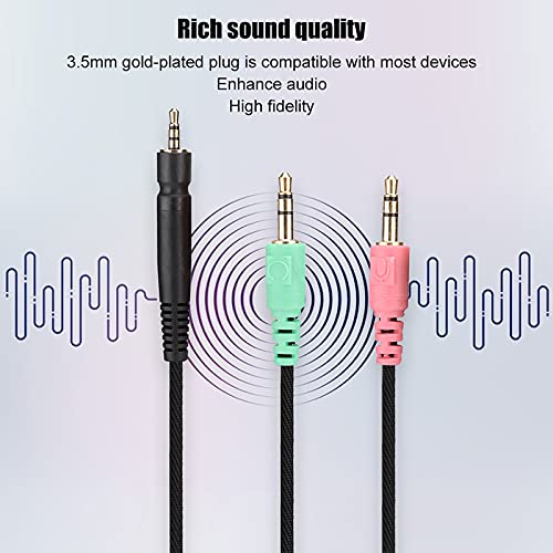 Gaming Headphone Cable, 3.5mm Audio Cable, 4.3ft Headphone Replacement Cable Compatible with Sennheiser G4ME ONE PC 373D PC37X GSP350 500 600 Aux Cord Wire (Phone Version) (Pack of 2) - size: PC version (Pack of 2)