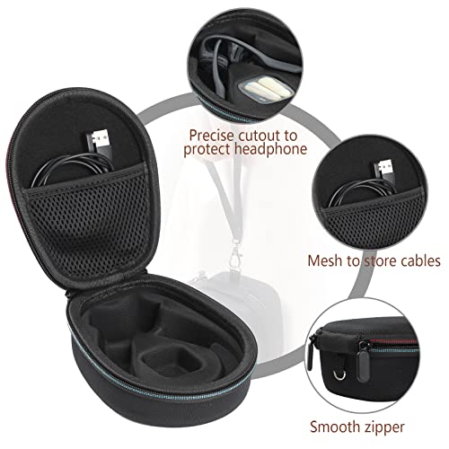 Hard Case Compatible with AfterShokz Trekz Air/Aeropex/Titanium Mini Open Ear Wireless Bone Conduction Headphones AS650 / AS800, EVA Storage Pouch for Charging Cable, Black - color: Black