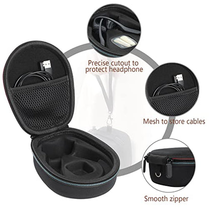 Hard Case Compatible with AfterShokz Trekz Air/Aeropex/Titanium Mini Open Ear Wireless Bone Conduction Headphones AS650 / AS800, EVA Storage Pouch for Charging Cable, Black - color: Black