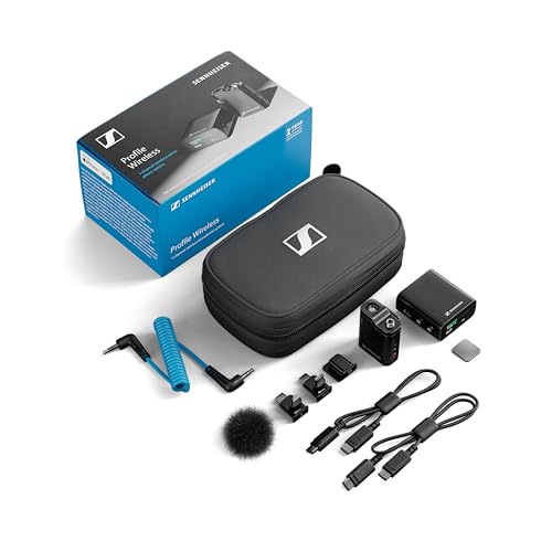 Sennheiser Pro Audio Profile Wireless 1-Channel All-in-One 2.4 GHz Clip-On & Handheld Microphone System | Includes Receiver, Clip-On Microphone Transmitter, Mounting Accessories, and Carrying Pouch - size: 1-Channel
