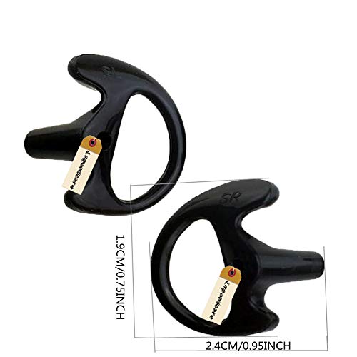 2 Way Radio Ear Mold Black Small, Lsgoodcare 20Pcs Replacement Earbud Earmolds Left Right Ear Piece Compatible for Motorola Kenwood Two Way Radio Acoustic Coil Tube, Soft Insert Silicone Earplug - size: Small Size-10Pack