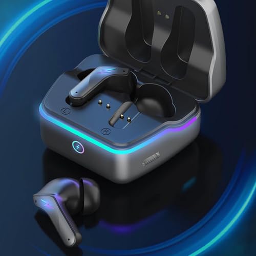 Yunseity Wireless Gaming Earbuds, 20ms Low Latency Game Earphones with Noise Canceling Mic, 2.4GHz & Bluetooth 5.3 Dual Mode, Comfortable in Ear Earphones for PC Laptop Phone (Black) - color: Black