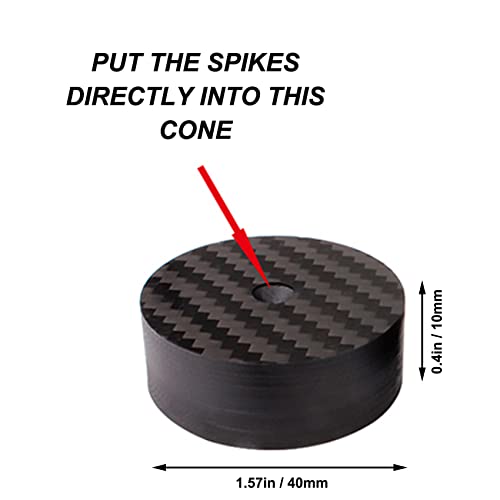 Audiocrast 4X Carbon Fiber Isolation Pads, 40x10mm Speaker Shock Absorber Vibration Dampener for Turntable, Subwoofer, Amplifier, DVD Player - size: 40x10mm