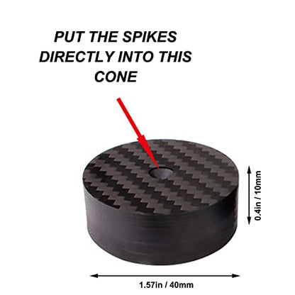 Audiocrast 4X Carbon Fiber Isolation Pads, 40x10mm Speaker Shock Absorber Vibration Dampener for Turntable, Subwoofer, Amplifier, DVD Player - size: 40x10mm