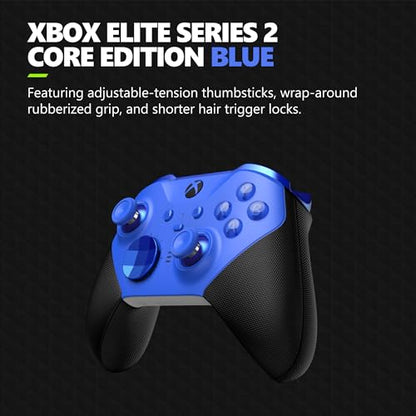 Xbox Elite Series 2 Core Wireless Gaming Controller – Blue Series X|S, One, Windows PC, Android, and iOS - color: Blue