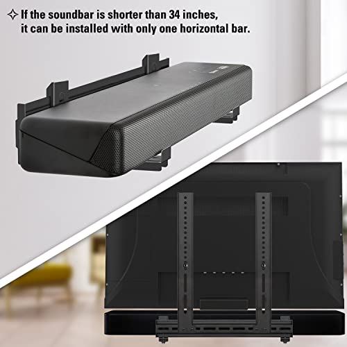 Mounting Dream Soundbar Mount Sound Bar TV Bracket Holds up to 20 Lbs | Universal Sound Bar Mount for Soundbars with/ without Holes, Non-Slip Base Holder Extends 3.4"-6.1", Easy to Install, MD5425 - size: For soundbars up to 20lbs