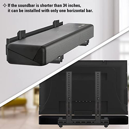 Mounting Dream Soundbar Mount Sound Bar TV Bracket Holds up to 20 Lbs | Universal Sound Bar Mount for Soundbars with/ without Holes, Non-Slip Base Holder Extends 3.4"-6.1", Easy to Install, MD5425 - size: For soundbars up to 20lbs