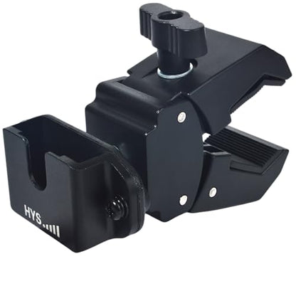 HYS HT &Microphone Clamp Mount Holder - Quick Release for CB Radio, Marine Radio, Walkie Talkie, Police Scanner (BC125AT SR30C BCD325P2 SDS100) , Speaker Mic | w/ Belt Clip & Knob - style: HYSZ10A
