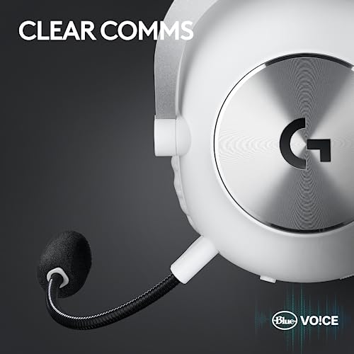 Logitech G PRO X 2 Lightspeed Wireless Gaming Headset - White | Bluetooth/USB/3.5mm Aux for PC, Detachable Boom Mic, DTS:X 2.0—7.1 Surround, 50mm Graphene Drivers - color: White