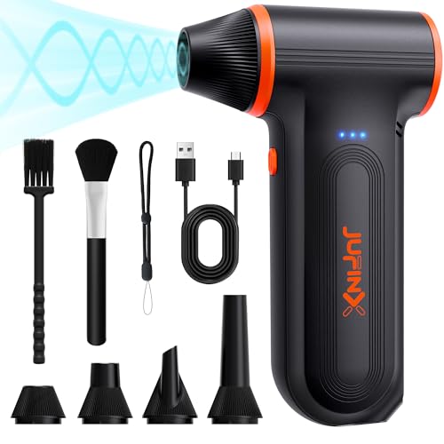 Compressed Air Duster,150000RPM Super Power air Blower,3-Speed Adjustable | rechargeable air duster with High speed brushless motor, 3-speed/multiple nozzles,for cleaning car, keyboard, computer, home.