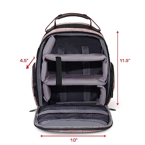 USA Gear VR Headset Backpack Travel Case Fits Meta Quest 3S, 3, 2, Controllers and Accessories - Virtual Reality Gaming Bag with Customizable Interior Dividers, Padded Backpack Straps (Brown) - color: Brown
