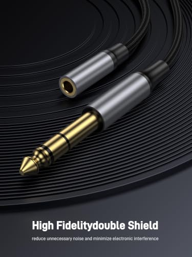 1/4 inch to 3.5mm Headphone Adapter, 6.6FT TRS 6.35mm 1/4 inch Male to 3.5mm 1/8 inch Female Stereo Audio Cable for Mixer Guitar Amp Piano Keyboard Amplifier Headphone Speaker. - size: 6.6FT