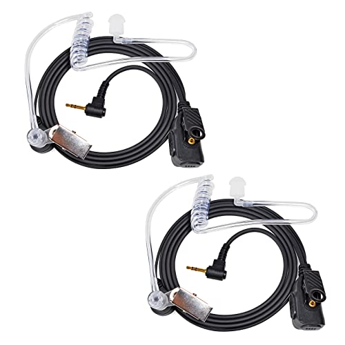 UAYESOK Walkie Talkie Earpiece for Motorola Talkabout Radio, 2 Pack | T200, T200TP, T260, T402, T460, T465, T600, T800, Acoustic Tube Headset with Mic PTT